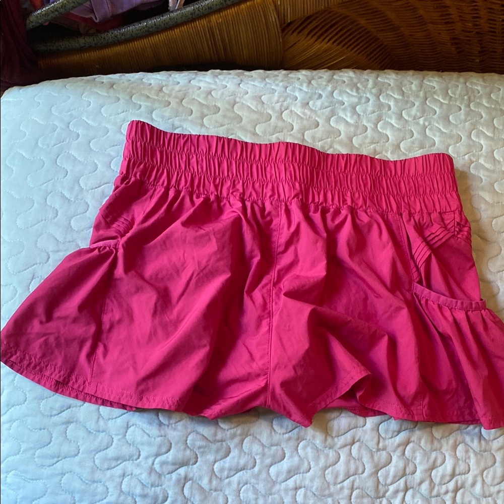 Free People Pink Athletic Shorts with Elastic Waistband